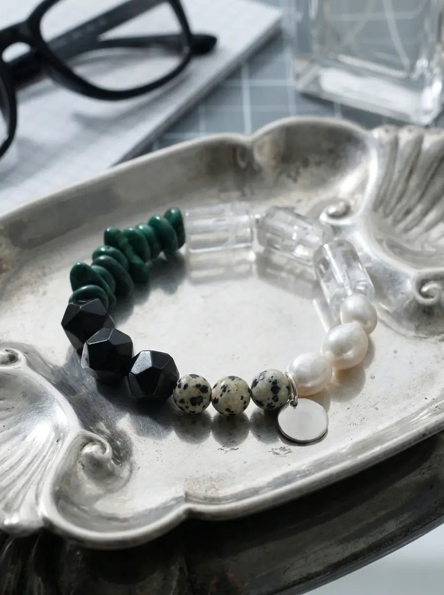 Contour Structure Bracelet | Black Onyx & Malachite