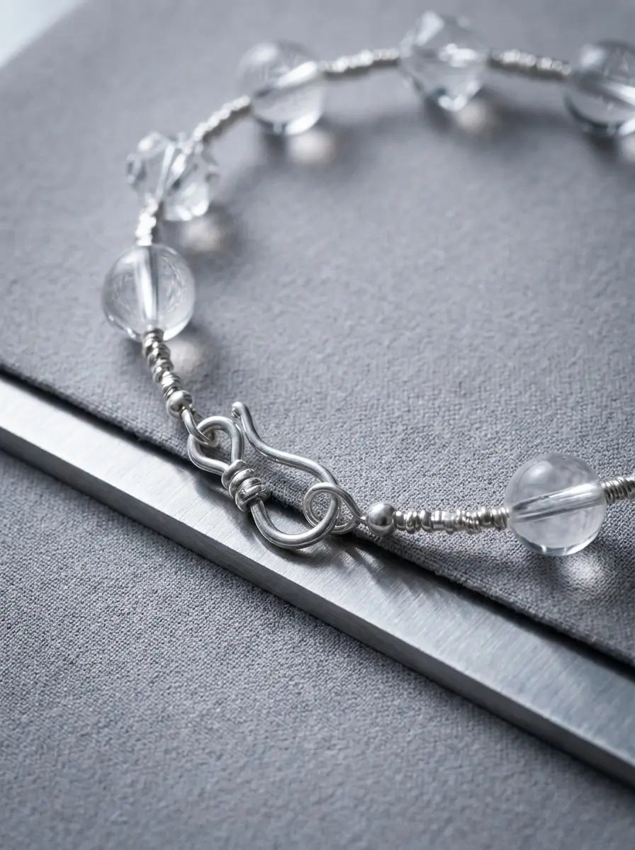 Clear quartz VOID bracelet clasp detail