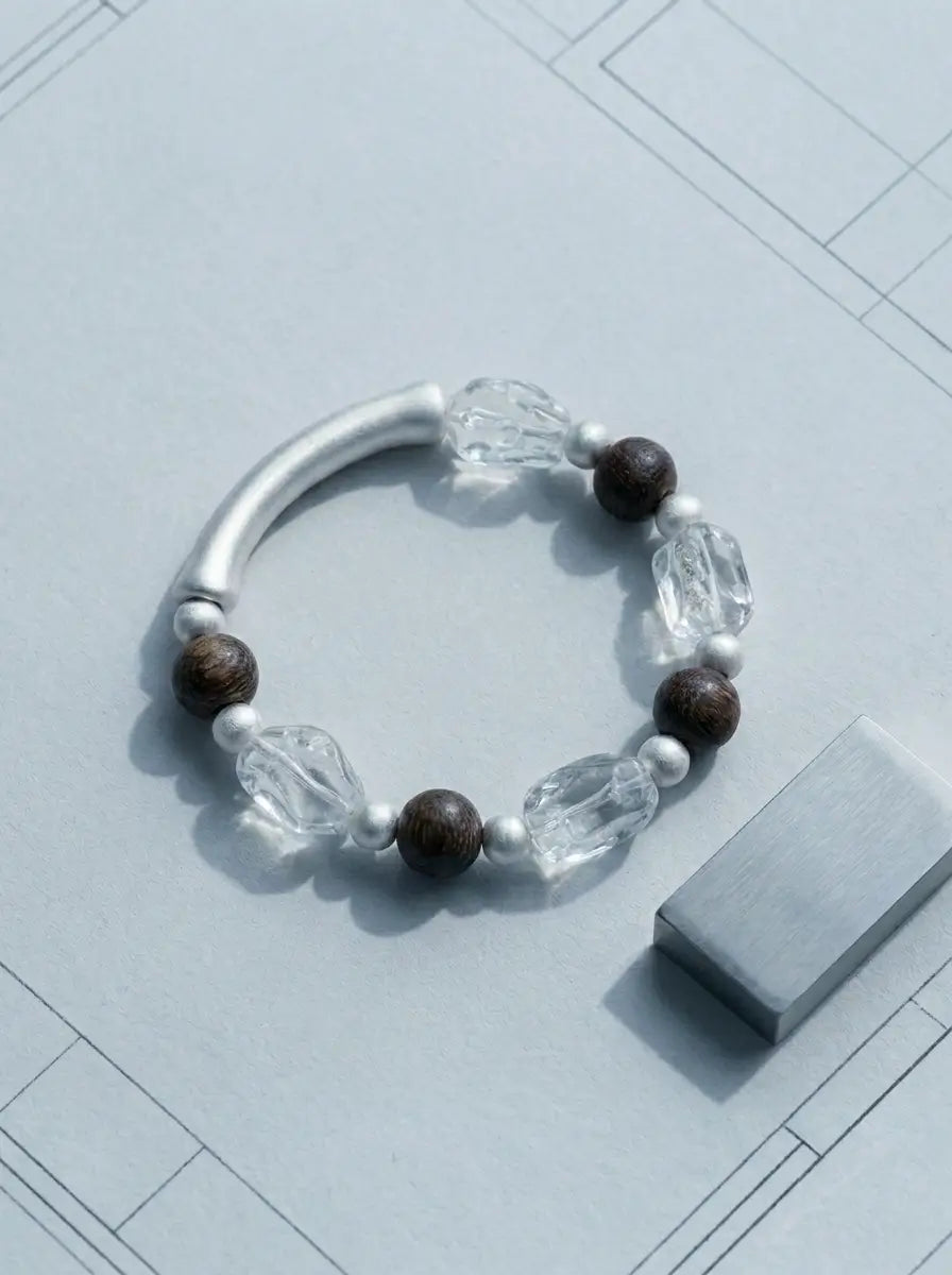 Arc Structure Bracelet | Clear Quartz & Fine Silver