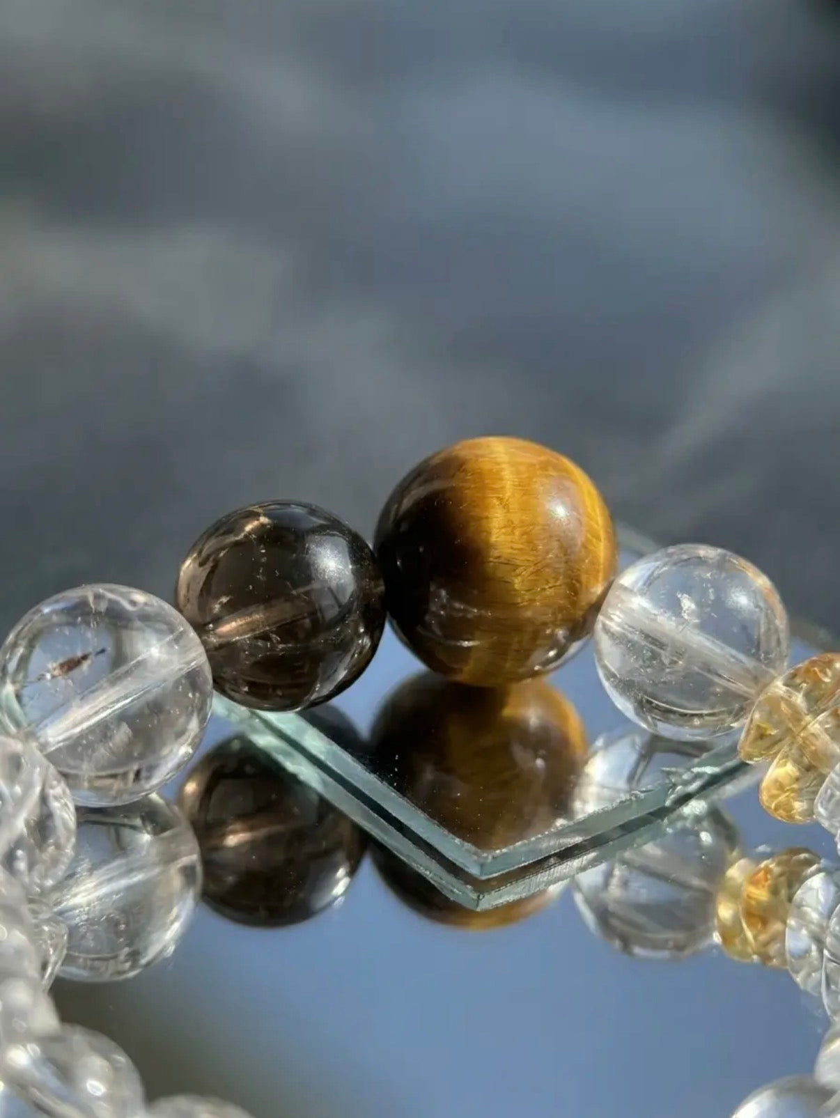Clear Quartz & Tiger Eye Flow Bracelet