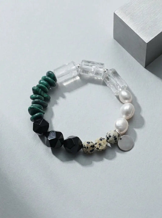 Contour Structure Bracelet | Black Onyx & Malachite