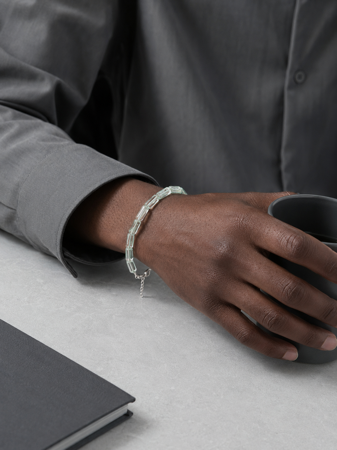 Veil Void Bracelet | Green Phantom Quartz