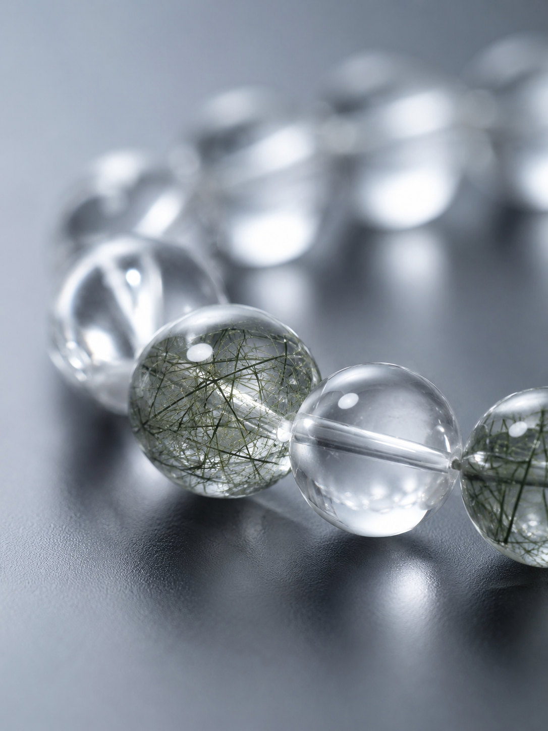 Clarity Focus Bracelet | Clear Quartz & Green Rutilated Quartz