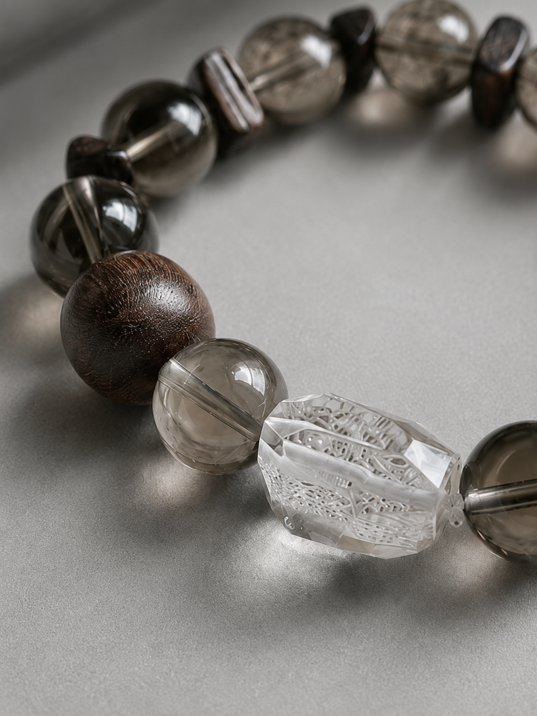Anchor Focus Bracelet | Smoky Quartz & Clear Quartz