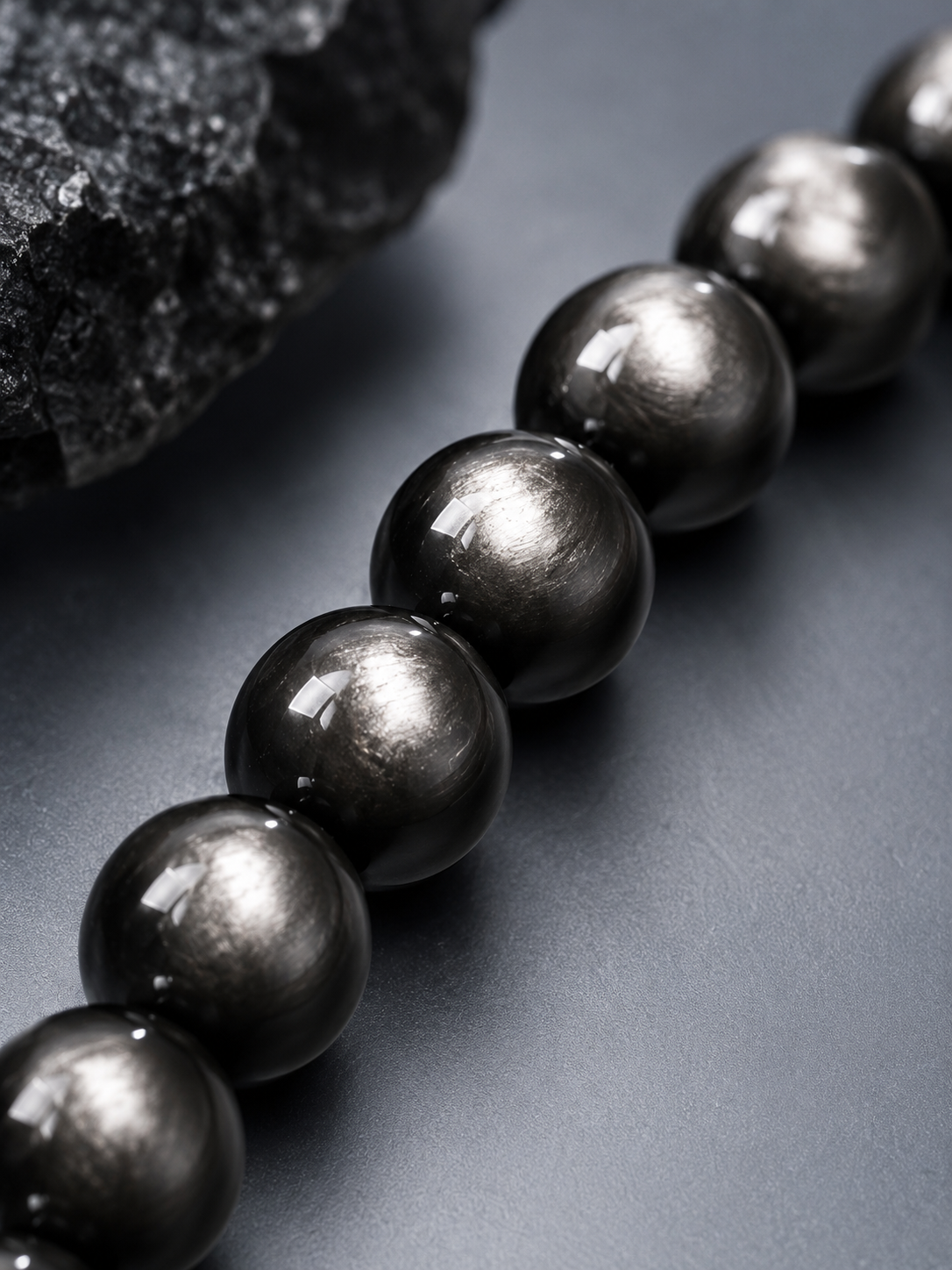 Silver Sheen Obsidian Focus Bracelet