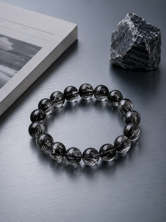 Black Rutilated Quartz Focus Bracelet