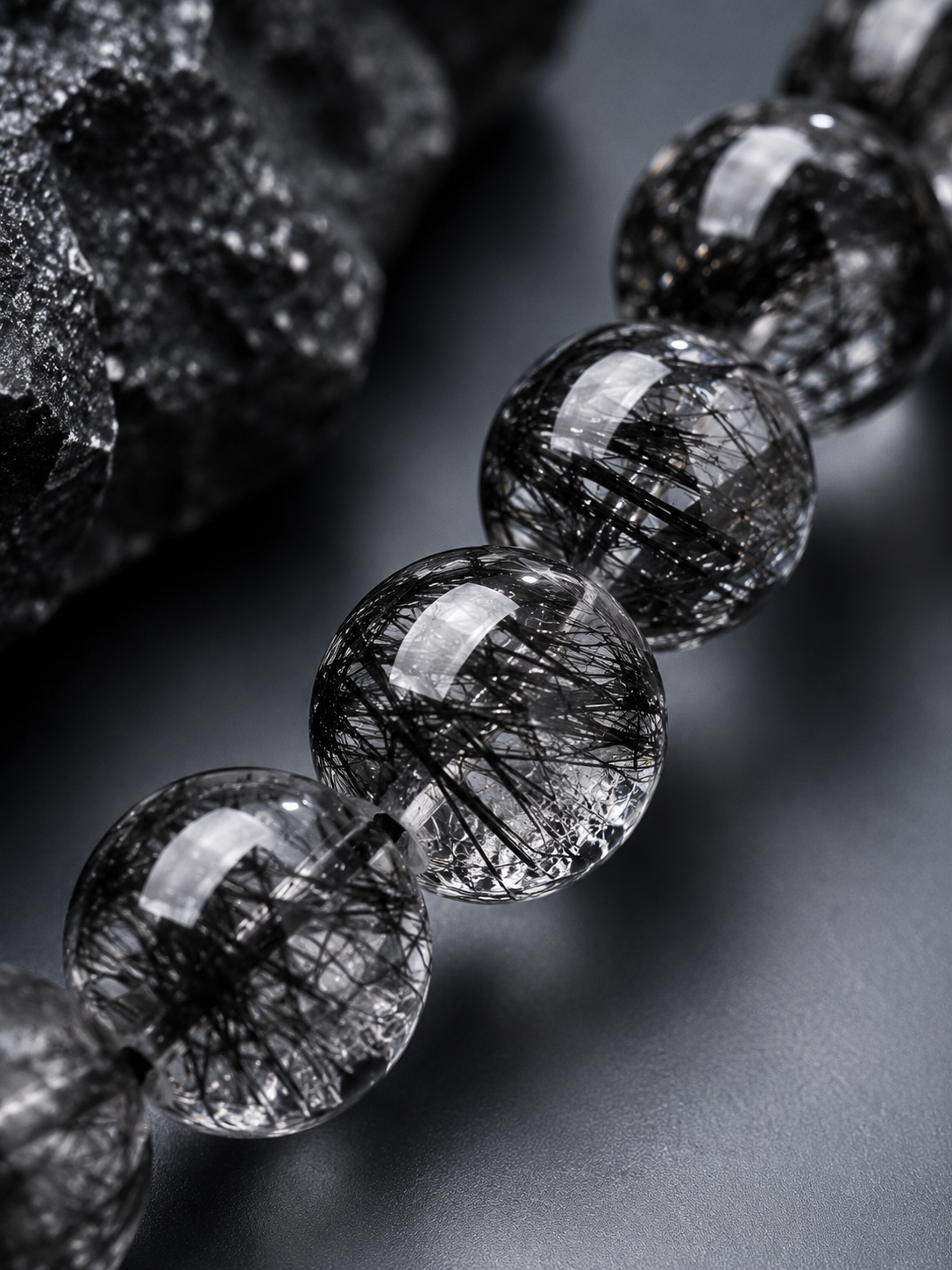 Black Rutilated Quartz Focus Bracelet